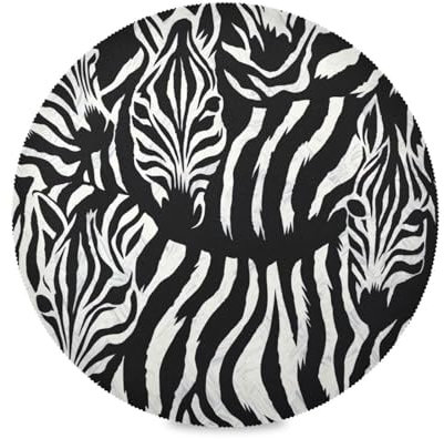 Platzsets mit Tiermotiven, schwarz-weiß, Zebra-Design, für Esstisch, waschbar, hitzebeständig, Camping-Tischsets