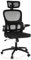 MyBuero Drehstuhl ergonomisch, Armlehnen klappbar ERGOMY Flex Bürostuhl mit Flexibler Lordosenstütze, Netz Rückenlehne, Stoff Schwarz