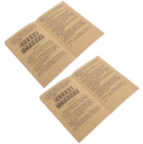 BESPORTBLE 2 Stück Mahjong-anleitungsbuch Mahjong-regelbuch Brettspiele Lernen Papier Light Brown