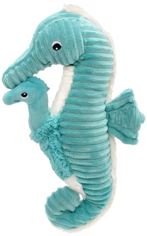 LES DÉGLINGOS Ptipotos by PAPADOU The Hippo Mama/Bebe Plüschtier, ultraweich, Geschenk zur Geburt, Geburtstag, Weihnachten, 36 cm, Aquablau