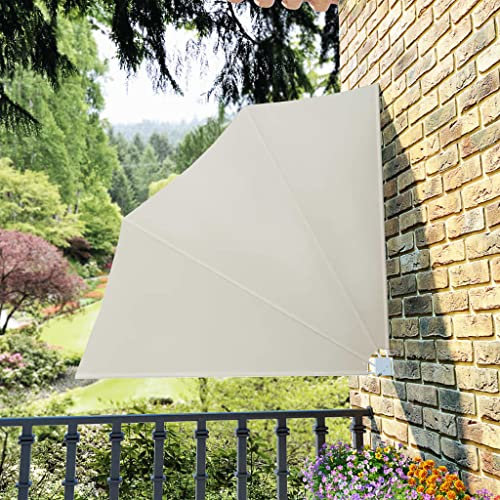 Snsowed Toldo Lateral Plegable de balcón Color Crema 140x140 cm, Toldos Exterior Terraza, Toldo para Balcon, Toldos Jardin, Toldo Privacidad Balcon, Toldos Terraza - 41578