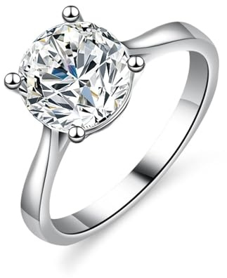 Skcess 14K Weißgold Eheringe, Wedding Ring 6.5mm Moissanit Weiß 1ct Größe 56 (17.8)