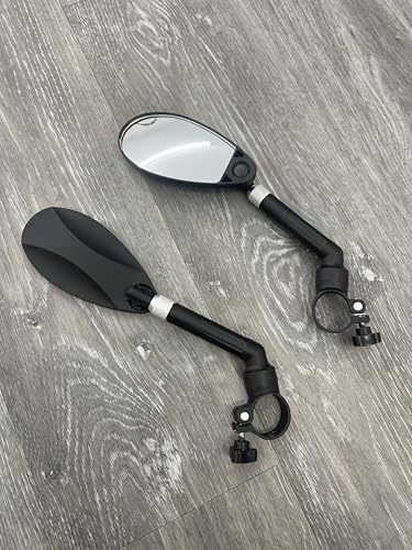 Universal Clamp-On Adjustable Mobility Scooter Rear View Mirrors, Fits All Folding Models