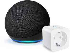 Echo Dot (Última generación) con Alexa+, Antracita + WiZ Enchufe Inteligente (Tipo F), Pack Smart Home con Control por Voz