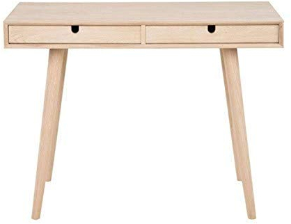 AC Design Furniture Lena Schreibtisch, B: 100 x T: 45 x H: 74 cm, Natur, Massiv/Furnier Eiche, 1 Stk.