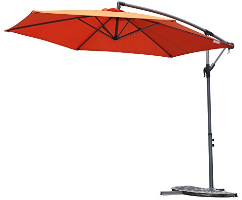 Angel Living 3M Parasol Excéntrico Sombrilla Voladiza con Manivela para Patio Exterior, Grande y Estable (Terracota)