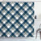ABAKUHAUS Abstrakt Duschvorhang, Karierte Tartan Form, mit 12 Ringe Set Stielvoll Modern, 175x200 cm, Dimgrey Weiß Dunkelblau