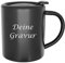 Edelstahlbecher mit Verschlussdeckel graviert Narren Isolierbecher doppelwandig mit Gravur 0,3l (schwarz mit festem Griff)