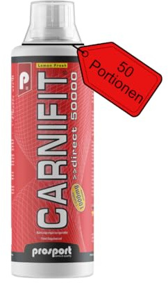 Prosport Carnifit® direct Liquid 50000 Lemon Fresh - Nahrungsergänzungsmittel mit L-Carnitin und Vitamin B6 - Trinkfertig