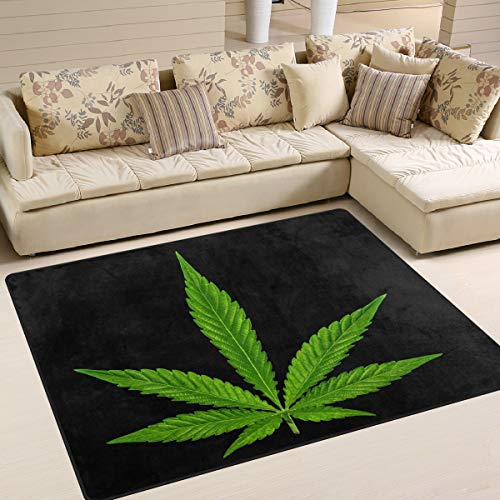 Naanle Marihuana-Leave, rutschfester Teppich für Wohnzimmer, Esszimmer, Schlafzimmer, Küche, 150 x 200 cm