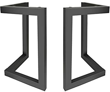 Patas de Mesa Industriales Patas Muebles de Acero con Marco en V/III/T con Tornillos+ Protectores de Suelo, 2 Piezas
