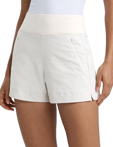 CRZ YOGA Mittelhohe Taille Split Wander Shorts 10 cm | Strapazierfähig, Leicht, Elastisch, Outdoor, Reißverschlusstaschen, für Damen