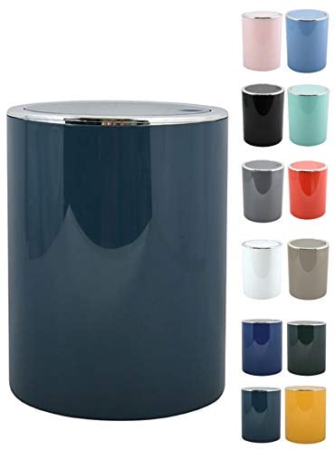 MSV Bad Serie Aspen Design Kosmetikeimer Bad Treteimer Schwingdeckeleimer Abfallbehälter mit Schwingdeckel 6 Liter (ØxH): ca. 18,5 x 26 cm Pastell Petrol
