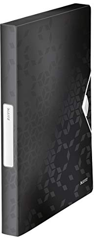 Leitz WOW Ablagebox für bis zu 250 Blatt, A4, Gummizugverschluss, Kunststoff, Schwarz, WOW, 46290095