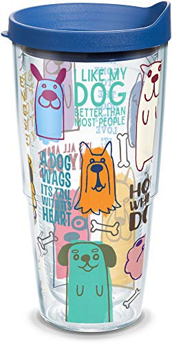 Tervis Dog Sayings - Vaso aislado de doble pared fabricado en Estados Unidos, mantiene las bebidas frías y calientes, 24 onzas, clásico