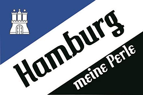 U24 Aufkleber Hamburg meine Perle Motiv III Flagge Fahne 8 x 5 cm Autoaufkleber Sticker