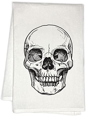 RubiaRojo Halloween-Küchentuch mit Totenkopf-Motiv, gruseliges Geschirrtuch