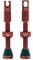 Peaty's X Chris King MK2 Tubeless Ventil Presta - Integrierter Speichenschlüssel & Ventilkernentfernungskappen, Mountainbike, Rennrad Fahrrad Reifen, Kompatibel einfügen, 7075 Aluminium - 42mm Rot