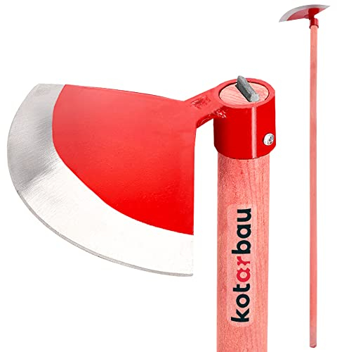 KOTARBAU Gartenhacke Halbrund 180 mm x 90 mm mit Stiel 119 cm Unkrauthacke Gartenhacke Pflanzhacke Gartenwerkzeug zum Umpflanzen Jäten Gartenpflege