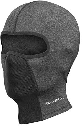 ROCKBROS Cagoule d'été de Sport Moto Vélo Protection UV pour Homme Femme, Cache Cou Balaclava UPF 50+, Visage Bandanas pour Les Myopes, Gris