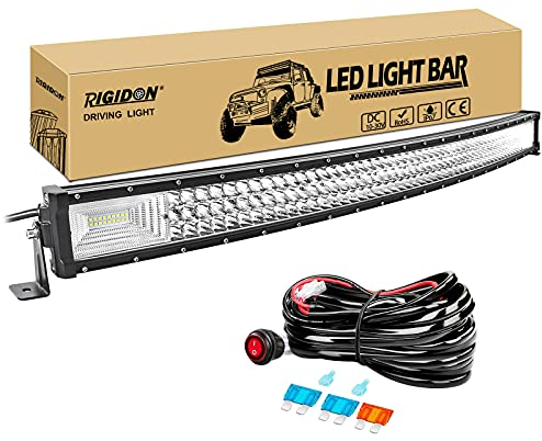 RIGIDON 42 Pollici 105cm 540W Magro Curva Barra Led Fuoristrada Con 12V Cablaggio Kit, Barra Luce Led, Luci di Lavoro Per Auto Camion SUV ATV Barca 4x4 Veicoli Offroad, Impermeabile 6000K Bianca