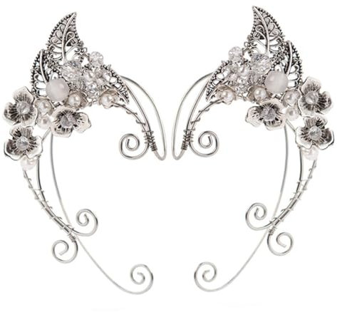 Holibanna 1paar Elfen Ohrclip Ohrringe Handgefertigte Ohrklemmen Für Design Für Cosplay Und Besondere Anlässe Ohrlöcher Elfenohren Schmuck