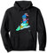 Comic Hase fährt Ski Pullover Hoodie