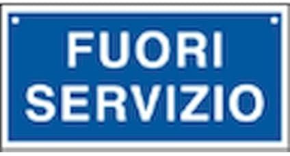 NEW CARTELLO SEGNALETICO UNI - FUORI SERVIZIO blu - Adesivo Extra Resistente, Pannello in Forex, Pannello In Alluminio (PANNELLO IN FOREX 30X12 cm)