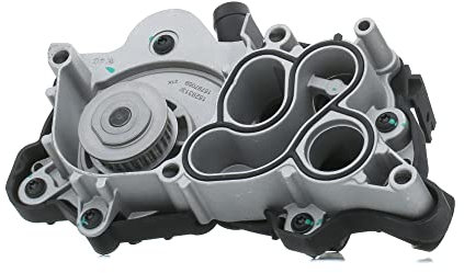 RIDEX 1260W0389 Kühlmittelpumpe Motorkühlung Wasserpumpe mit Kühlmittelregler mit Bohrung für Sensor Thermostat in Wasserpumpe verbaut Betriebsart:mechanisch Kunststoffgehäuse