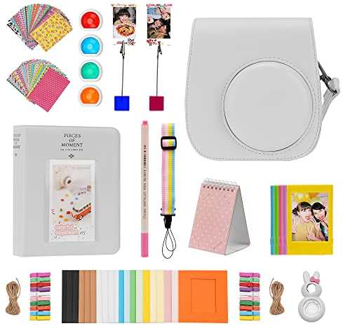 Accessoires ZUIKAKU 14 en 1 Mini 11 compatibles avec l'appareil Photo instantané Fujifilm Instax Mini 11. (Blanc)