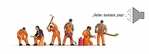 NOCH Sound-Szene „Baustelle am Gleis“, mit Modellbau Geräuschen, realistische Bauszene für Spur H0