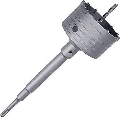Scie cloche à béton de 110 mm avec tige de connexion SDS Plus de 250 mm, dents en carbure de tungstène, scie cloche pour ciment, brique, béton, mur en pierre (110 mm)