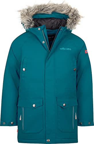 Trollkids Kinder Nordkapp wasserdichter winddichter Parka, Dunkelblau, Größe 164