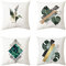 AKIS Home Kissenbezug 45x45cm 4er-Set süße frische Muster Kissenbezüge für Wohnzimmer Schlafzimmer Wohndeko Kissenhülle (Grün Blätter)