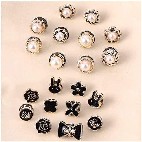 CHENNAN 20 Stücke Damen Hemd Brosche Knöpfe Shirt Sicherheit Brosche Unsichtbare Sicherheitsnadeln DIY Knopfbrosche Hemdbrosche Knöpfe Blendfreie Kleine Brosche Broschen Pins für Kleidung Kleid (1#)