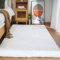 Ghouse Teppich Rechteck 120x180 cm Weiß Flauschig Weich Wohnzimmer Schlafzimmer Dekoration rutschfest Kurzflor Teppich Waschbarer Carpet