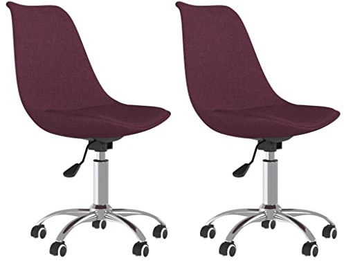 vidaXL Sedie da Pranzo Girevoli 2 pz Viola in Tessuto
