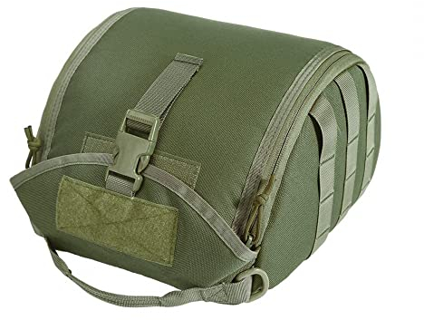 DONGKER Taktische Molle Helmtasche, Tactical Clamshell Helmet Bag, Staubdicht Helm Tragetasche mit Gepolsterte und Fleece Gefütterte für Airsoft, Motorrad- und Fahrradhelme, 28x23x15 cm