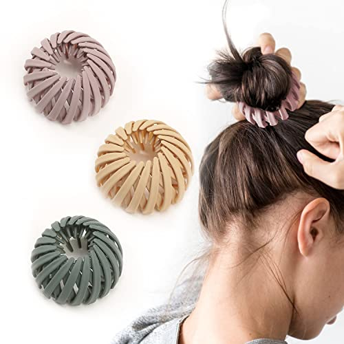 Luvadeyo 3 Stück Haarspangen für Damen, Vintage Vogelnest Haarklammern Große Haarclips Haargreifer Haar Accessoire Haarschmuck für Mädchen Damen, Einfarbig