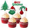 Xsstarmi 24 Stück Merry Grinch Weihnachten Cupcake Topper Rot Grün Glitzer Weihnachtsbaum Cupcake Picks Grinches Weihnachten Kuchen Dekorationen für Frohe Weihnachten Urlaub Thema Geburtstag Party