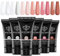 Modelones Polygel 6 Couleurs 15 ml Extension pour Ongles Faux Ongles Rose Construction Vernis Semi Permanent Quick Building Extender Gel Complet pour Manucure Nail Art Debutant