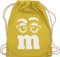 Turnbeutel Rucksack - & Fasching - Taschen - M und M Augen Karneval I Fastnacht I Fasnacht I Fasnet - Unisize - Gelb - gym bag festival karnevalsbeutel faschings mm juterucksäcke festivaltasche