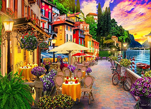 Lake Como Jigsaw Puzzles Age 14+ for Adults 1000 Pieces Italy Landscape Jigsaw Puzzles for Adults Gifts