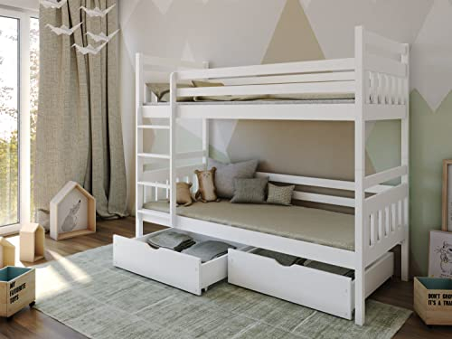 Horten Etagenbett/Stockbett Bochum mit Schubladen für 2 Kinder - 80 cm x 200 cm - Kiefer