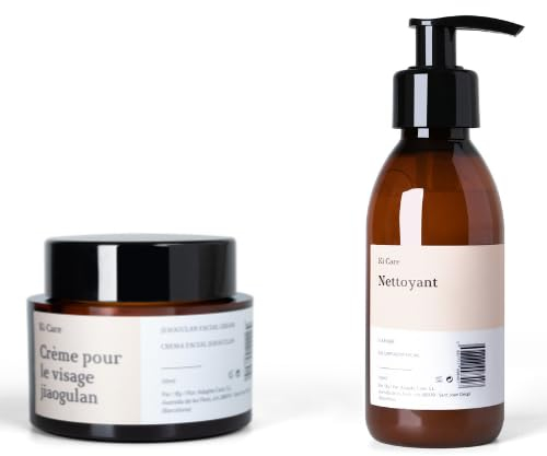 Ki Care - Duo Gesichtspflege-Routine: Feuchtigkeitsspendende Gesichtscreme mit nährendem und beruhigendem Jiaogulan & Leichtes sulfatfreies Gesichtsreinigungsgel mit Adaptogenen – Ki Care