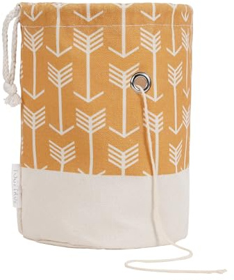 TOGETRUE Yarn Bag, Small Knitting Crochet Bag, Portable Yarn Storage Bags Organizer for Crocheting Project, Store Skein Ball, Short Knitting Needle (Yellow)