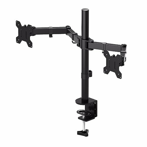 Multibao Dual Monitor Arm Desk Mount Stand for 13-27 inch LCD LED Computer Screen, Ergonomic Height Adjustable Arm Bracket