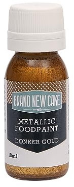 BrandNewCake® Peinture Alimentaire Métallique Or 18ml - Colorant Comestible de Haute Qualité