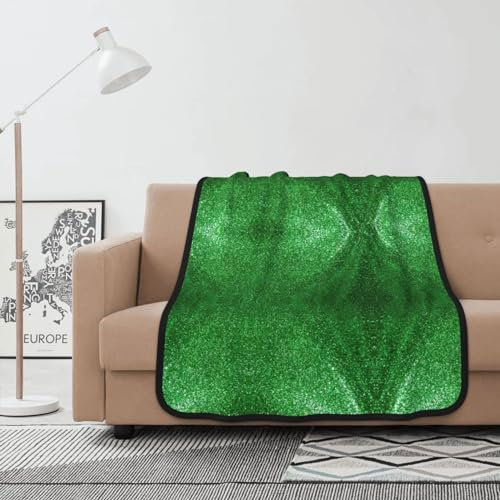 GELATU Grüne Pailletten-Decke, 101,6 x 127 cm, doppelseitige Decke, Flanell-Überwurfdecke, perfekte Decke für alle Jahreszeiten und jeden Anlass