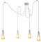 ANMOBANG Industrial Pendant Light Fitting,Multiple Light Spider Pendant Lamp Vintage Chandelier with Adjustable 2M Cable E27 Pendant Light Fitting (White, 4 Way)
